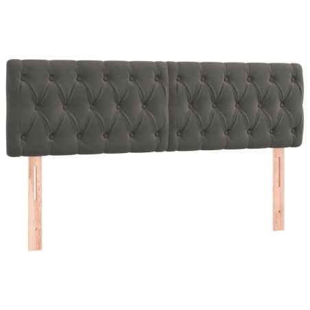 vidaXL Kopfteile 2 Stk. Dunkelgrau 72x7x78/88 cm Samt