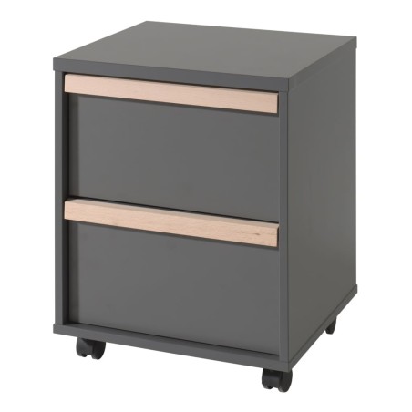 Vipack Rollcontainer London 2-Schubladen Holz Anthrazit