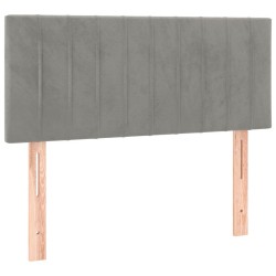 Kopfteil Hellgrau 100x5x78/88 cm Samt