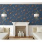 DUTCH WALLCOVERINGS Tapete Flower Dunkelblau und Bronzen DUTCH WALLCOVERINGS Tapete Flower Dunkelblau und Bronzen