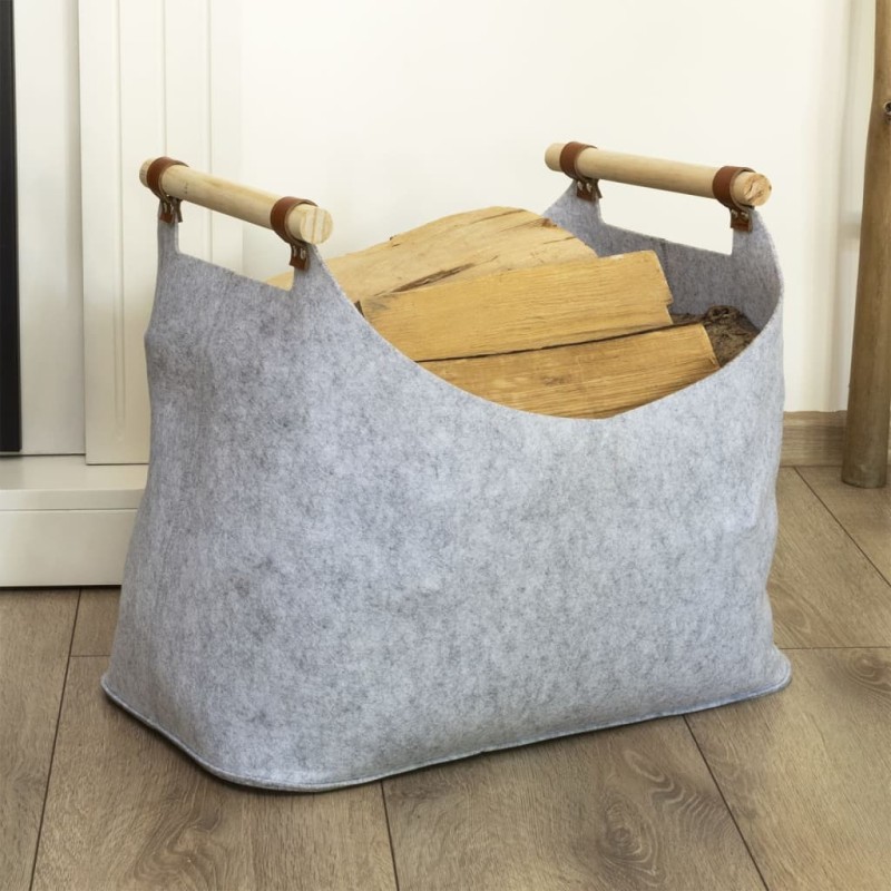 HI Filzkorb mit 2 Griffen 54x30x40 cm Grau HI Filzkorb mit 2 Griffen 54x30x40 cm Grau