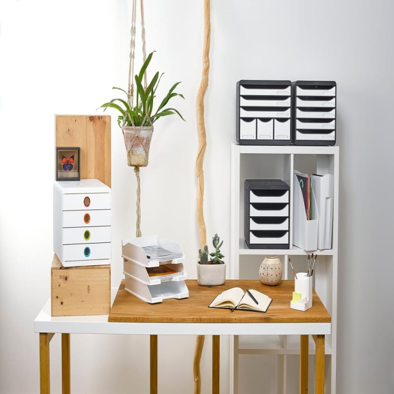 Exacompta Pop-Box Schubladenbox mit 4 Laden Weiß Exacompta Pop-Box Schubladenbox mit 4 Laden Weiß