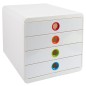 Exacompta Pop-Box Schubladenbox mit 4 Laden Weiß Exacompta Pop-Box Schubladenbox mit 4 Laden Weiß