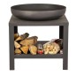 Esschert Design Feuerschale mit Holzfach 62 cm Schwarz Esschert Design Feuerschale mit Holzfach 62 cm Schwarz