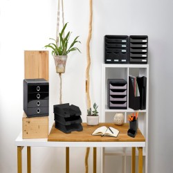 Exacompta Store-Box Schubladenbox Maxi mit 6 Laden Glänzend Schwarz