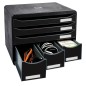 Exacompta Store-Box Schubladenbox Maxi mit 6 Laden Glänzend Schwarz Exacompta Store-Box Schubladenbox Maxi mit 6 Laden Glänzend Schwarz