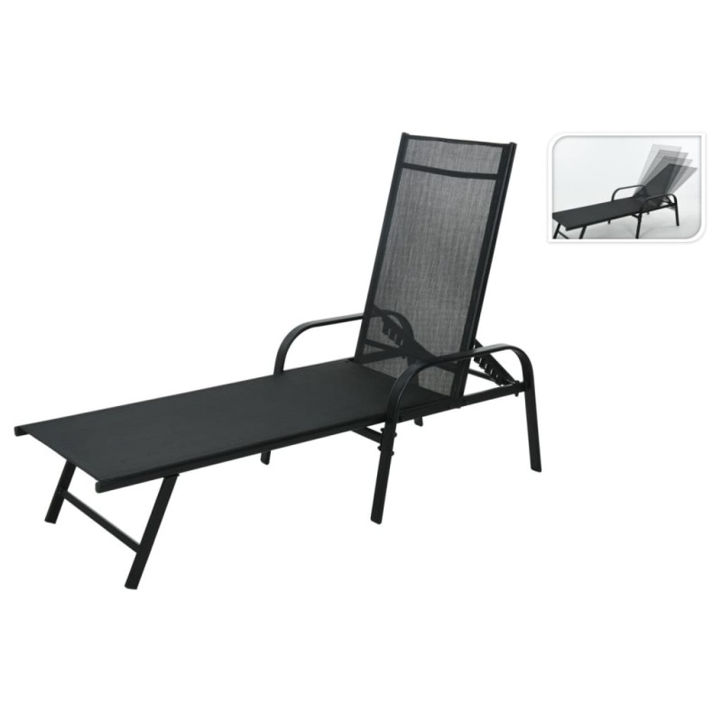 ProGarden Sonnenliege Klappbar 195x60x45 cm Schwarz ProGarden Sonnenliege Klappbar 195x60x45 cm Schwarz