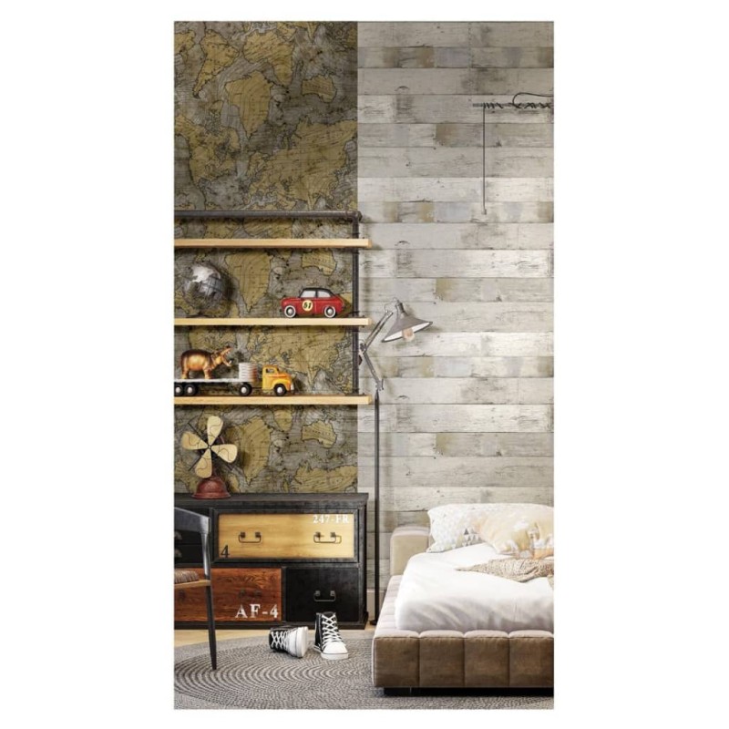Noordwand Tapete Friends & Coffee The World Map Metallic und Grau Noordwand Tapete Friends & Coffee The World Map Metallic und Grau