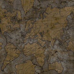 Noordwand Tapete Friends & Coffee The World Map Metallic und Grau