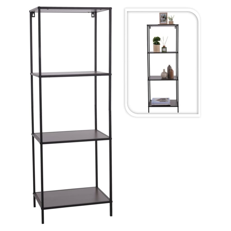 H&S Collection Standregal mit 3 Böden 45x30x130 cm Schwarz H&S Collection Standregal mit 3 Böden 45x30x130 cm Schwarz