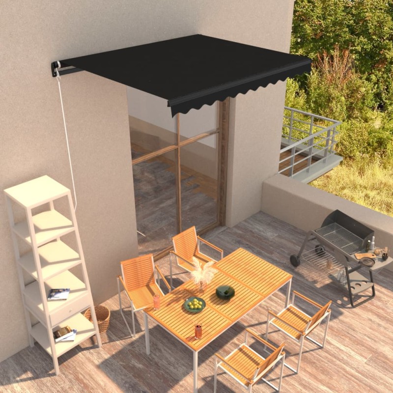 vidaXL Einziehbare Markise Handbetrieben 350 x 250 cm Anthrazit vidaXL Einziehbare Markise Handbetrieben 350 x 250 cm Anthrazit