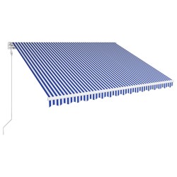 vidaXL Automatisch Einziehbare Markise 450×300 cm Blau und Weiß 