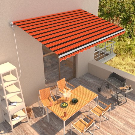 vidaXL Automatisch Einziehbare Markise 450×300 cm Orange und Braun 