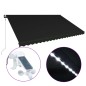 vidaXL Einziehbare Markise mit Windsensor & LED 500x300cm Anthrazit vidaXL Einziehbare Markise mit Windsensor & LED 500x300cm Anthrazit
