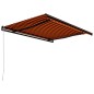 vidaXL Einziehbare Markise Handbetrieben 400×300 cm Orange und Braun vidaXL Einziehbare Markise Handbetrieben 400×300 cm Orange und Braun