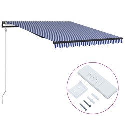 vidaXL Automatisch Einziehbare Markise 350×250 cm Blau und Weiß 