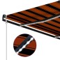 vidaXL Einziehbare Markise mit Windsensor & LED 350x250cm Orange Braun vidaXL Einziehbare Markise mit Windsensor & LED 350x250cm Orange Braun