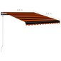 vidaXL Einziehbare Markise mit Windsensor & LED 350x250cm Orange Braun vidaXL Einziehbare Markise mit Windsensor & LED 350x250cm Orange Braun