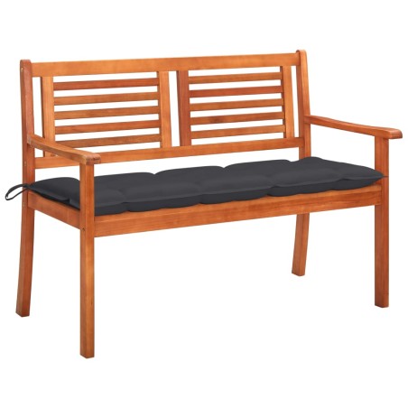 vidaXL 2-Sitzer-Gartenbank mit Auflage 120 cm Massivholz Eukalyptus