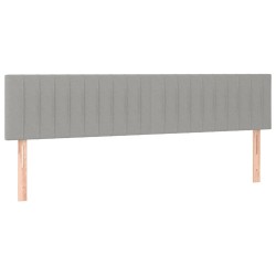 vidaXL Kopfteile 2 Stk. Hellgrau 90x5x78/88 cm Stoff