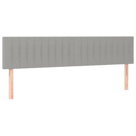 vidaXL Kopfteile 2 Stk. Hellgrau 90x5x78/88 cm Stoff