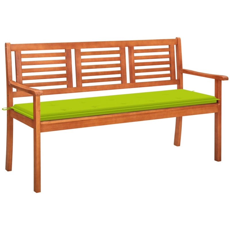 vidaXL 3-Sitzer-Gartenbank mit Auflage 150 cm Massivholz Eukalyptus vidaXL 3-Sitzer-Gartenbank mit Auflage 150 cm Massivholz Eukalyptus