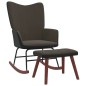 vidaXL Schaukelstuhl mit Hocker Dunkelgrau Samt und PVC vidaXL Schaukelstuhl mit Hocker Dunkelgrau Samt und PVC