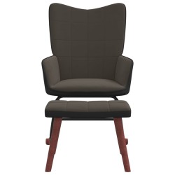 vidaXL Schaukelstuhl mit Hocker Dunkelgrau Samt und PVC