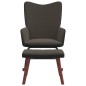 vidaXL Schaukelstuhl mit Hocker Dunkelgrau Samt und PVC vidaXL Schaukelstuhl mit Hocker Dunkelgrau Samt und PVC