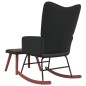 vidaXL Schaukelstuhl mit Hocker Dunkelgrau Samt und PVC vidaXL Schaukelstuhl mit Hocker Dunkelgrau Samt und PVC
