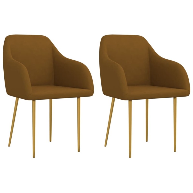 vidaXL Esszimmerstühle 2 Stk. Braun Samt vidaXL Esszimmerstühle 2 Stk. Braun Samt