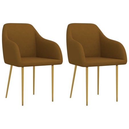 vidaXL Esszimmerstühle 2 Stk. Braun Samt