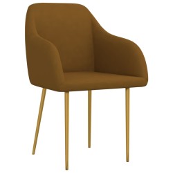 vidaXL Esszimmerstühle 2 Stk. Braun Samt
