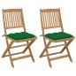 vidaXL Klappbare Gartenstühle 2 Stk. mit Kissen Massivholz Akazie vidaXL Klappbare Gartenstühle 2 Stk. mit Kissen Massivholz Akazie