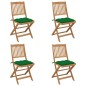 vidaXL Klappbare Gartenstühle 4 Stk. mit Kissen Massivholz Akazie vidaXL Klappbare Gartenstühle 4 Stk. mit Kissen Massivholz Akazie