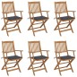 vidaXL Klappbare Gartenstühle 6 Stk. mit Kissen Massivholz Akazie vidaXL Klappbare Gartenstühle 6 Stk. mit Kissen Massivholz Akazie