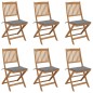 vidaXL Klappbare Gartenstühle 6 Stk. mit Kissen Massivholz Akazie vidaXL Klappbare Gartenstühle 6 Stk. mit Kissen Massivholz Akazie