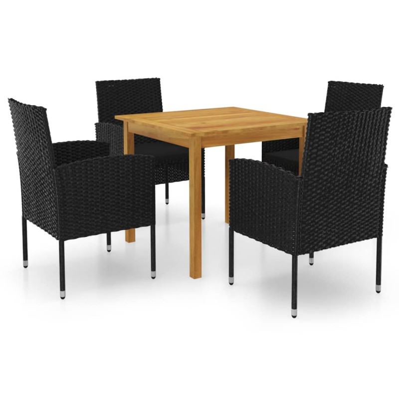 vidaXL 5-tlg. Garten-Essgruppe Schwarz vidaXL 5-tlg. Garten-Essgruppe Schwarz