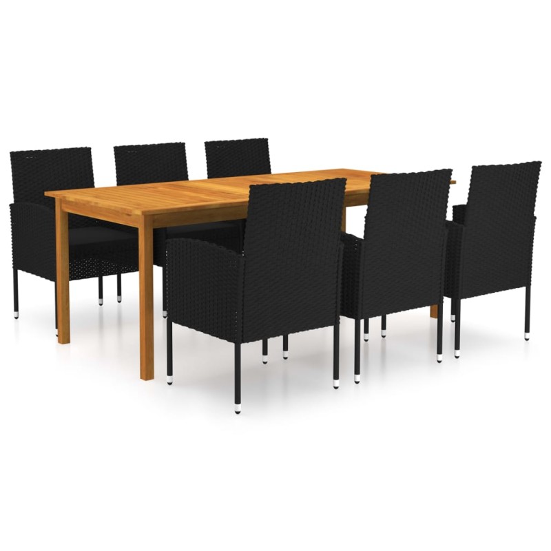 vidaXL 7-tlg. Garten-Essgruppe Schwarz vidaXL 7-tlg. Garten-Essgruppe Schwarz