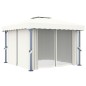 vidaXL Pavillon mit Vorhängen & LED-Lichterkette 3x3 m Cremeweiß vidaXL Pavillon mit Vorhängen & LED-Lichterkette 3x3 m Cremeweiß