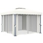 vidaXL Pavillon mit Vorhängen & LED-Lichterkette 3x3 m Cremeweiß vidaXL Pavillon mit Vorhängen & LED-Lichterkette 3x3 m Cremeweiß