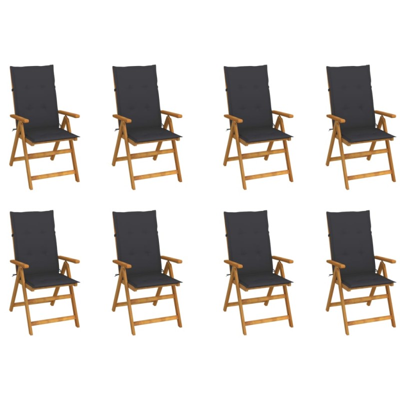 vidaXL Klappbare Gartenstühle mit Kissen 8 Stk. Massivholz Akazie vidaXL Klappbare Gartenstühle mit Kissen 8 Stk. Massivholz Akazie