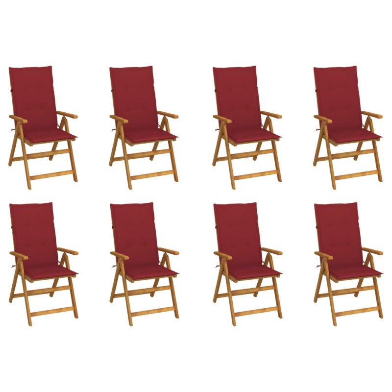 vidaXL Klappbare Gartenstühle mit Kissen 8 Stk. Massivholz Akazie vidaXL Klappbare Gartenstühle mit Kissen 8 Stk. Massivholz Akazie