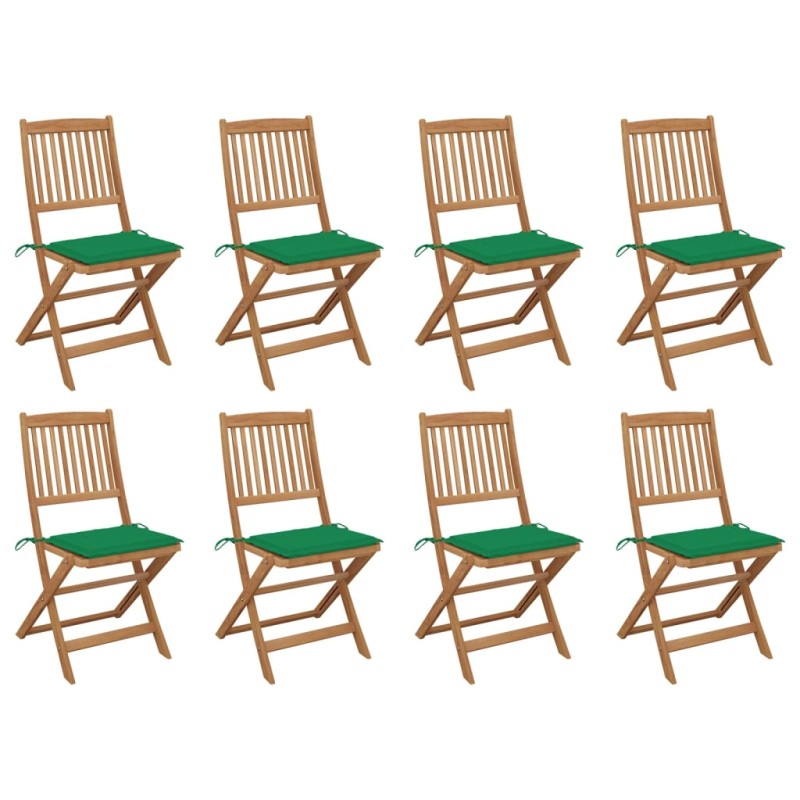 vidaXL Klappbare Gartenstühle mit Kissen 8 Stk. Massivholz Akazie vidaXL Klappbare Gartenstühle mit Kissen 8 Stk. Massivholz Akazie