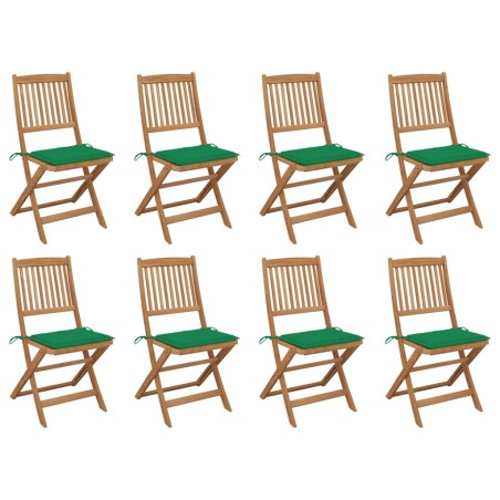 vidaXL Klappbare Gartenstühle mit Kissen 8 Stk. Massivholz Akazie