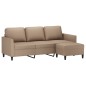vidaXL 3-Sitzer-Sofa mit Hocker Cappuccino-Braun 180 cm Kunstleder vidaXL 3-Sitzer-Sofa mit Hocker Cappuccino-Braun 180 cm Kunstleder