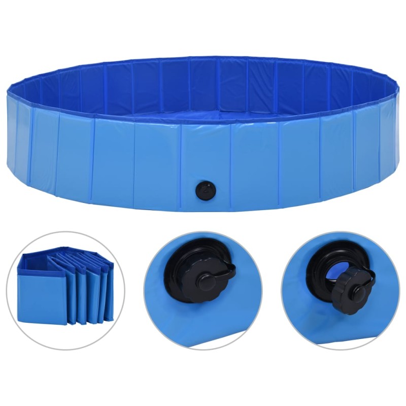 vidaXL Hundepool Faltbar Blau 160 x 30 cm PVC vidaXL Hundepool Faltbar Blau 160 x 30 cm PVC