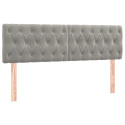 vidaXL Kopfteile 2 Stk. Hellgrau 72x7x78/88 cm Samt