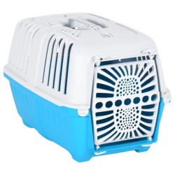 vidaXL Transportbox für Haustiere Weiß Blau 48x31,5x33 cm Polypropylen
