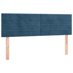 Kopfteile 2 Stk. Dunkelblau 72x5x78/88 cm Samt